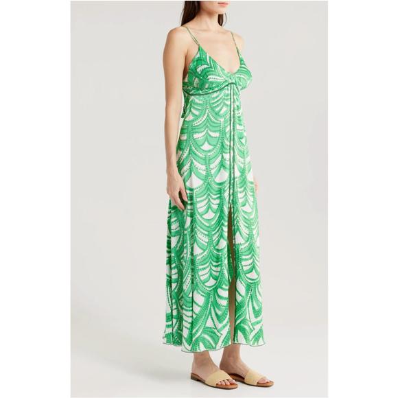 NEW POUPETTE ST BARTH denise long dress in green himba